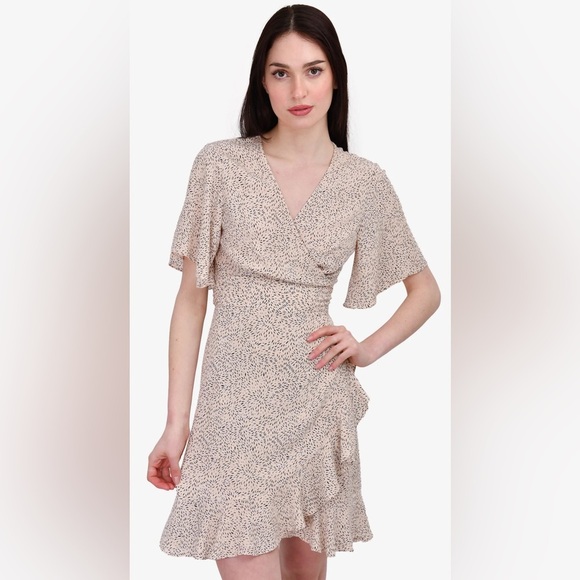 ba&sh PRINTED MINI WRAP DRESS SIZE L